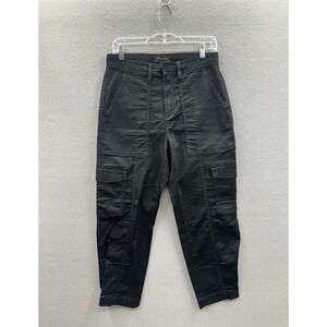 EUC Banana Republic Pants Women 4P Black Tencel Cargo Paige Crop Tapered Utility